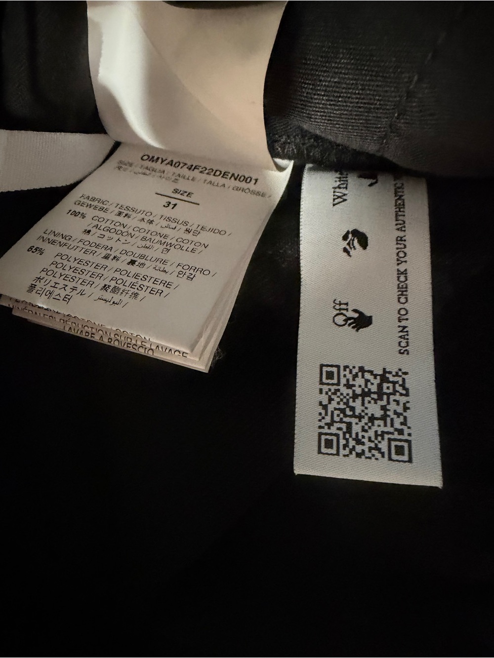 OFF-WHITE c/o Virgil Abloh Diagonal Paint Splatter Jeans Sz 31 Black 2022 - Picture 6 of 9